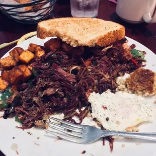 I only order corned beef hash when it's real and not the canned stuff. There must be a pound of corned beef in this.