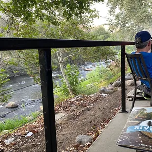 Outdoor Patio dining by the river.