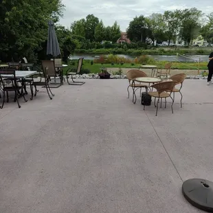 patio with tables and chairs