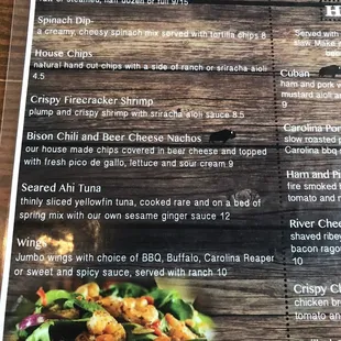 menu, salads