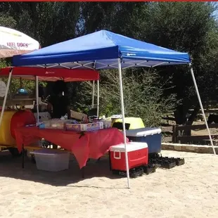  tent set up on the beach