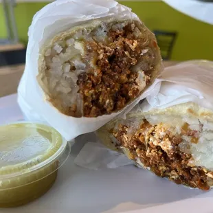 Chorizo breakfast burrito ($12)