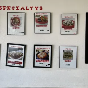 Additional Specialty menu items