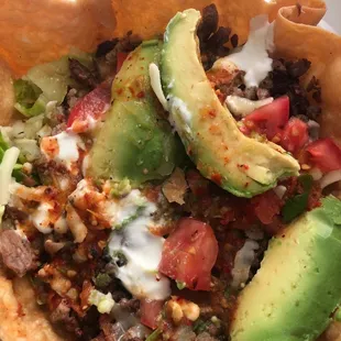 Asada taco salad