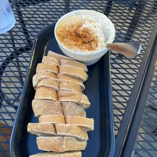 Crab dip.  A little salty but delish.