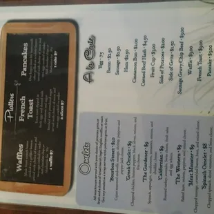 Riverbound Café menu side 2