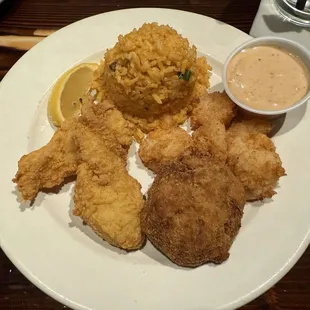 Seafood Medley, Lunch Special for Friday. It also included a side salad.