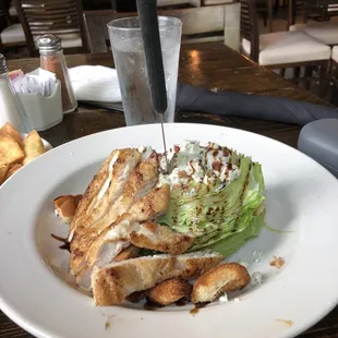 Wedge salad with grilled chicken