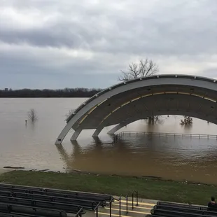 Stage to the amphitheater is under water. 2/25/18