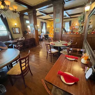 the dining area of the restaurant