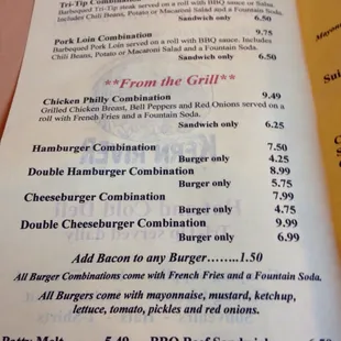 menu