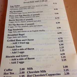 menu