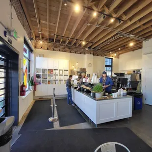 the interior of a coffee shop