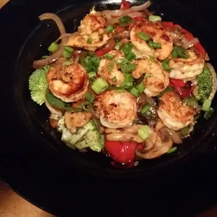 Shrimp Teriyaki, a little on the sweet side.