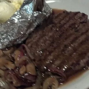 Hamburger steak &amp; Baked potato