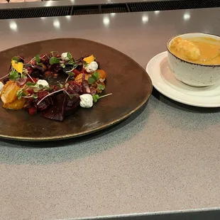 Autumn Beet Salad and Lobster Sherry Bisque