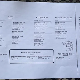 Drinks Menu