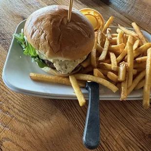 California Burger with fries