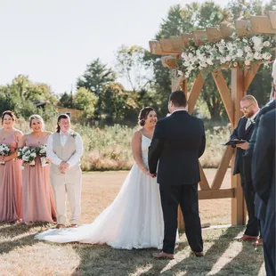 Bridal party at the alter during a ceremony