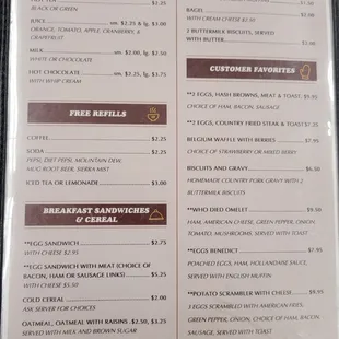 Menu as of 11/2/2023