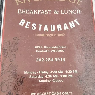 Menu as of 11/2/2023