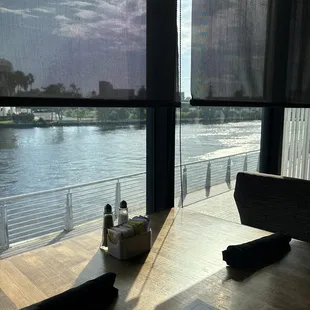 Window seating with the perfect view of the Riverwalk
