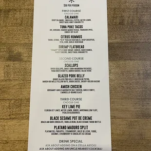 menu