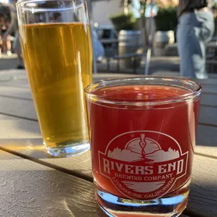 Blackberry sour and Pilsner