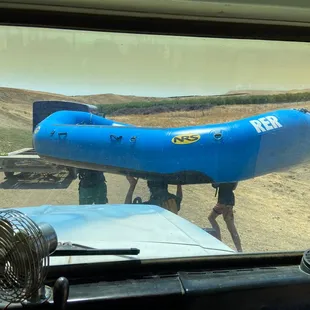 Strong guides transporting our rafts