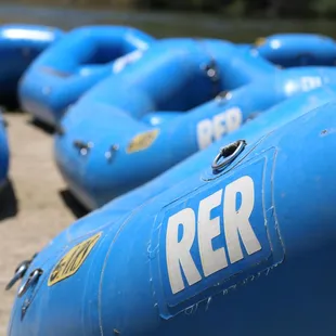 Our big blue rafts!