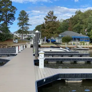 Dock, Restaurant which is blue, and the Motel is in the far back.