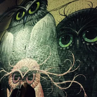 Look for the owl wall that's where the vendors are