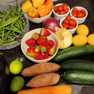 a variety of fruits and vegetables