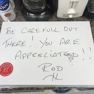 Wonderful messages to the police officers