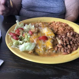 Chicken and cheese enchiladas $7.00