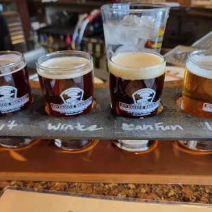 a flight of beers