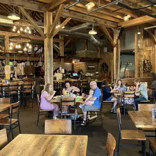a group of people sitting at tables