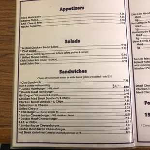 lunch menu