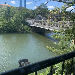 The view from our booth. Too hot to sit outside!