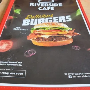 Menu Cover for Riverside Cafe