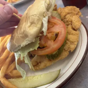Big Chicken Sandwich with French Fries