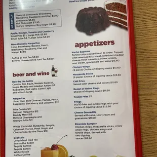 Appetizers menu