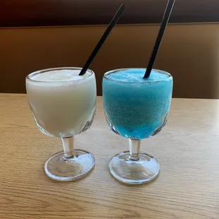 Pina colada and curaçao margarita