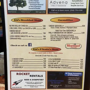 Kids Menu