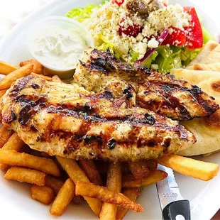 Grilled Chicken Greek Platter
