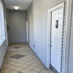 Hallway, public bathrooms outside of restaurant.