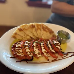 Caprese was SO good! It comes with a pesto spread too.