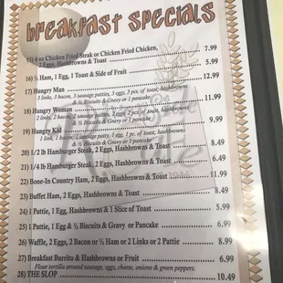 menu