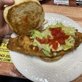 Beer Battered Pollock Fish Sandwich Components