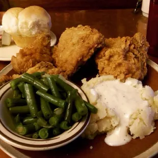 Pan fried chicken dinner. Fridays only.